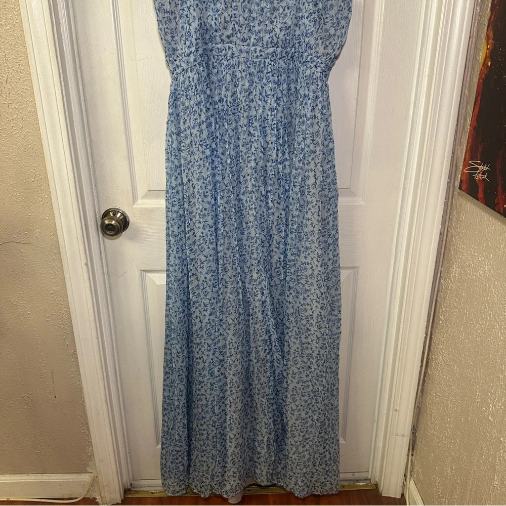Sachin + Babi Rose Dress Dusty Blue Floral Print - Picture 9 of 10